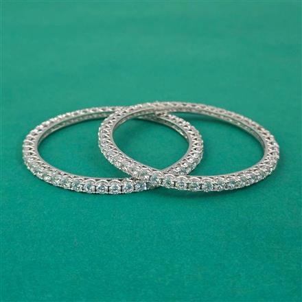American Diamond Delicate Bangles with Rhodium Plating