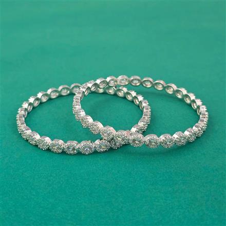 American Diamond Delicate Bangles with Rhodium Plating