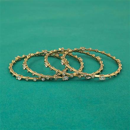 American Diamond Delicate Bangles with Mehndi Plating