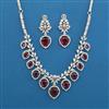 American Diamond Classic Necklace with Rhodium Plating