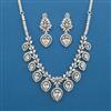 American Diamond Classic Necklace with Rhodium Plating