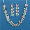 American Diamond Classic Necklace with Rhodium Plating