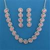 American Diamond Classic Necklace with Rhodium Plating
