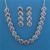 American Diamond Classic Necklace with Rhodium Plating