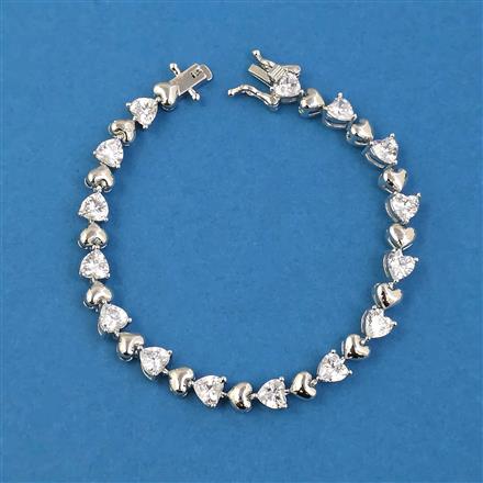 American Diamond Classic Bracelet With Rhodium Plating