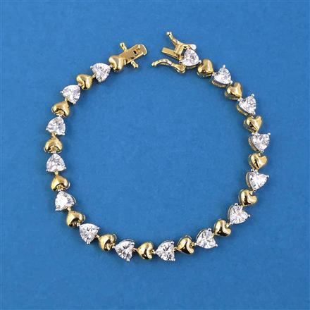 American Diamond Classic Bracelet With 2 Tone Plating