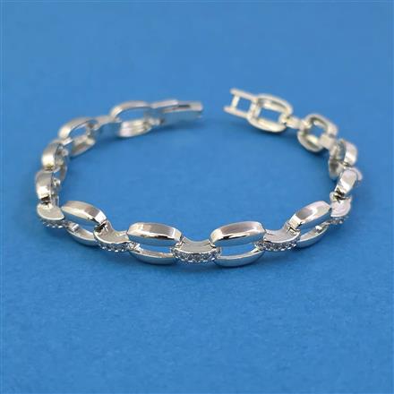 American Diamond Classic Bracelet With Rhodium Plating