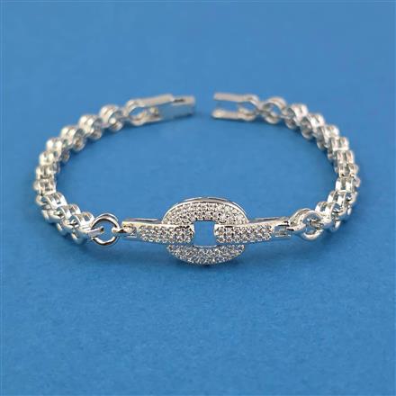 American Diamond Classic Bracelet With Rhodium Plating