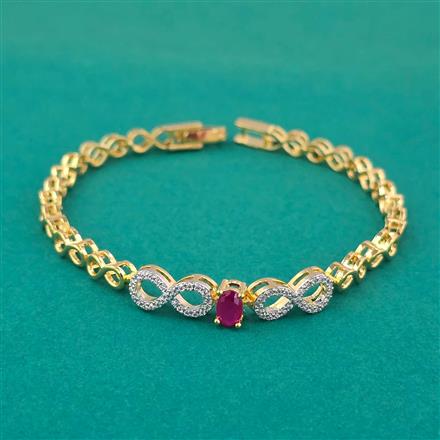 American Diamond Classic Bracelet With 2 Tone Plating