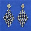 American Diamond Long Earring with Rhodium Plating 2 Tone Plating