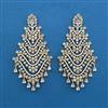American Diamond Long Earring with Rhodium Plating 2 Tone Plating Mehndi Plating