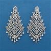 American Diamond Long Earring with Rhodium Plating 2 Tone Plating Mehndi Plating