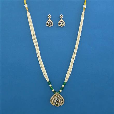 American Diamond Birds Pendant Set with 2 Tone Plating