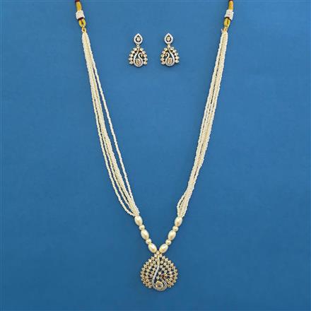 American Diamond Birds Pendant Set with 2 Tone Plating