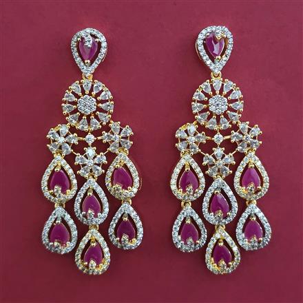 American Diamond Classic Earring with 2 Tone Plating