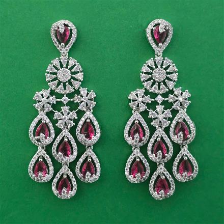 American Diamond Classic Earring with Rhodium Plating