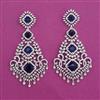 American Diamond Long Earring with Rhodium Plating
