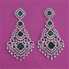 American Diamond Long Earring with Rhodium Plating