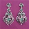 American Diamond Long Earring with Rhodium Plating