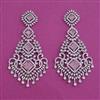 American Diamond Long Earring with Rhodium Plating