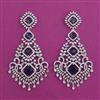 American Diamond Long Earring with Rhodium Plating