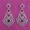 American Diamond Long Earring with Rhodium Plating