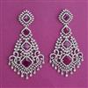 American Diamond Long Earring with Rhodium Plating