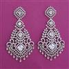 American Diamond Long Earring with Rhodium Plating