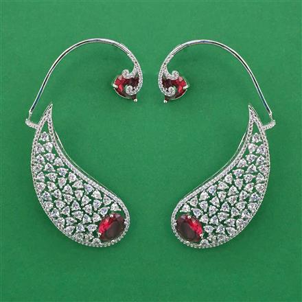 American Diamond Earcuff with Rhodium Plating