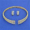 American Diamond Hasli Necklace with Rhodium Plating 2 Tone Plating Mehndi Plating