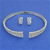 American Diamond Hasli Necklace with Rhodium Plating 2 Tone Plating Mehndi Plating