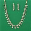 American Diamond Delicate Necklace with Rhodium Plating 2 Tone Plating Mehndi Plating Carat Plating