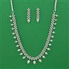 American Diamond Delicate Necklace with Rhodium Plating 2 Tone Plating Mehndi Plating Carat Plating