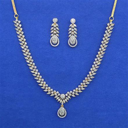 American Diamond Classic Necklace with Rhodium Plating 2 Tone Plating Mehndi Plating Carat Plating
