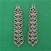 American Diamond Long Earring with Rhodium Plating 2 Tone Plating Mehndi Plating