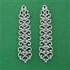 American Diamond Long Earring with Rhodium Plating 2 Tone Plating Mehndi Plating