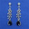 American Diamond Long Earring with Rhodium Plating