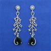 American Diamond Long Earring with Rhodium Plating