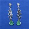 American Diamond Long Earring with Rhodium Plating