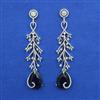American Diamond Long Earring with Rhodium Plating