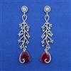 American Diamond Long Earring with Rhodium Plating