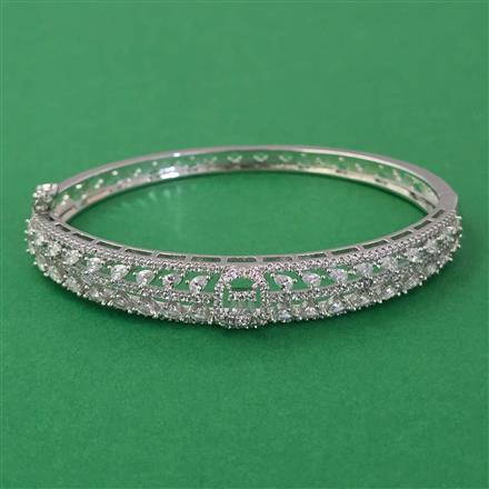 American Diamond Openable kada with Rhodium Plating 2 Tone Plating Mehndi Plating Carat Plating