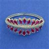 American Diamond Broad Kada with Rhodium Plating