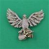 American Diamond Birds Brooch with Rhodium Plating Mehndi Plating
