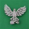 American Diamond Birds Brooch with Rhodium Plating Mehndi Plating