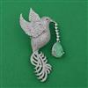 American Diamond Birds Brooch with Rhodium Plating