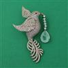 American Diamond Birds Brooch with Mehndi Plating