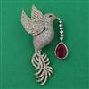 American Diamond Birds Brooch with Mehndi Plating