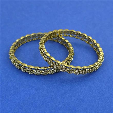 American Diamond Classic Bangles with Mehndi Plating