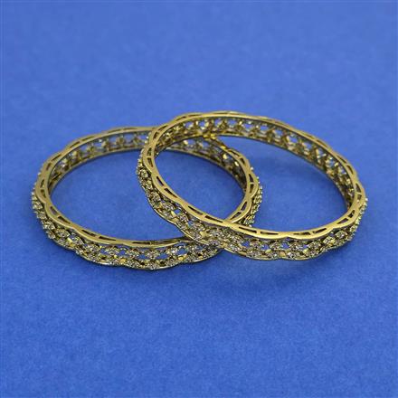 American Diamond Classic Bangles with Mehndi Plating